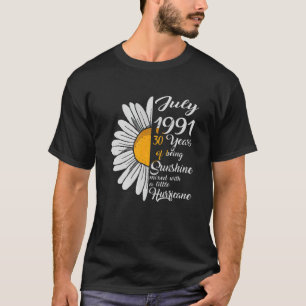 T-shirt Juillet Fille 1991 30 Ans 30E Anniversaire Cadeaux
