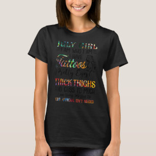 T-shirt Juillet Fille Tatouages Jolies Yeux Épais Cuisse H
