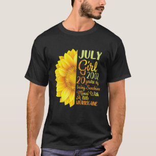 T-shirt Juillet Girl 2002 20 Ans D'Être Sunshine Mixé A