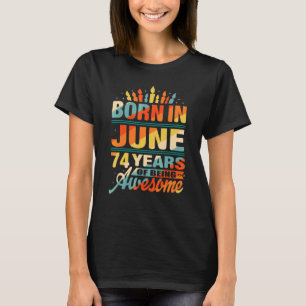 T-shirt Juin 1948 74 Ans 74e Anniversaire Candle Graphi