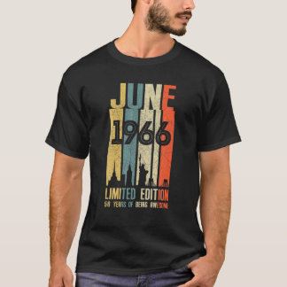 T-shirt Juin 1966 56 Anniversaire 56 Anniversaire 1966 Ann