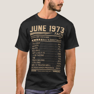 T-shirt juin 1973 faits anniversaire t-shirtsjuin 1973 fai