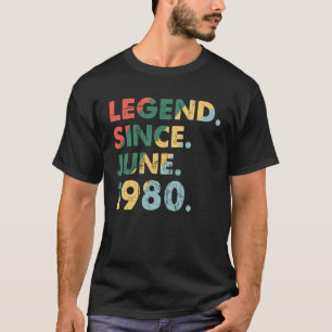 T-shirt Juin 1980 Légende Année 1980 Légende rétro depuis