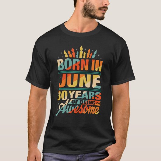 T-shirt Juin 1992 30 ans 30e anniversaire Candle Graphi (Devant)