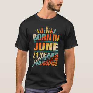 T-shirt Juin 2001 21 Ans 21e Anniversaire Candle Graphi