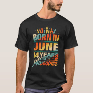 T-shirt Juin 2008 14 Ans 14e Anniversaire Candle Graphi