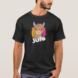 T-shirt JULE Belle fille nom avec adorable petite vache