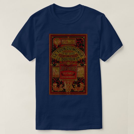 T-shirt Jules Verne Dans Le Monde En Quatre-Vingt Jours  (Design devant)