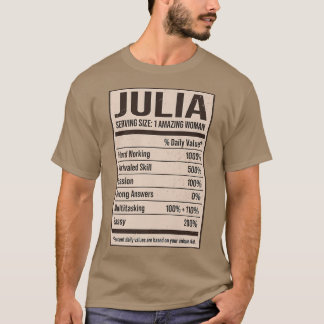 T-shirt Julia Nutrition Fact Nom Pseudo Alias Titre Fr