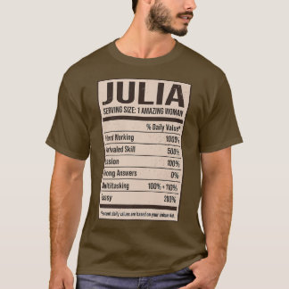 T-shirt Julia Nutrition Fact Nom Pseudo Alias Titre Fr
