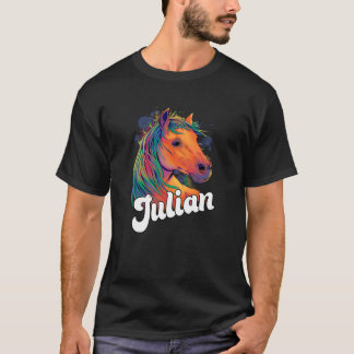 T-shirt JULIAN Cute Boy Nom avec beau cheval