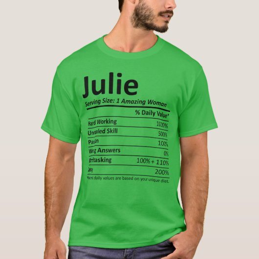 T-shirt Julie Nutrition Personalized Name Funny Idea boy f (Devant)