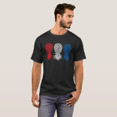 T-shirt July Patriotic Red White Blue Upside Down Pineappl (Devant entier)