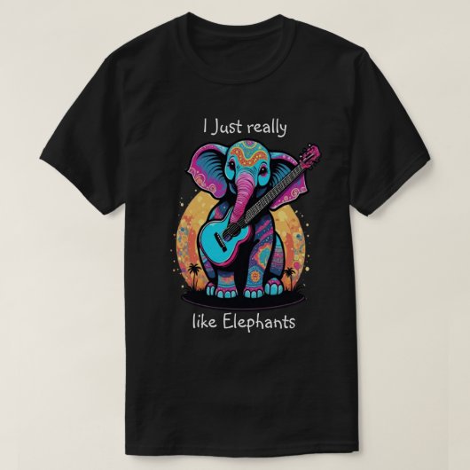T-shirt Jumbo Jam harmonieux J'aime vraiment l'éléphant (Design devant)