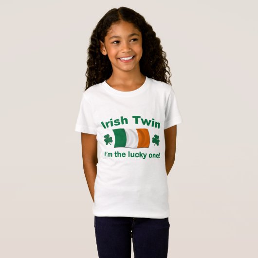 T-Shirt Jumeau irlandais chanceux (Devant entier)