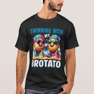 T-shirt Jumeaux avec mon frère patate frères jumeaux drôle