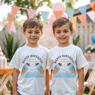 T-shirt Jumeaux cool Crème glacée Garçons fête d'anniversa