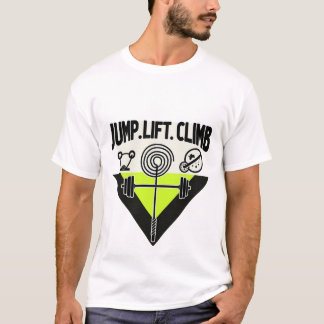 T-shirt Jump Lift Climb | Minimalist Neon Cross-Training