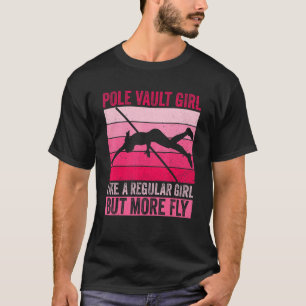 T-shirt Jumper Girl Retro Pole Et Pole Vault Jump Athlète