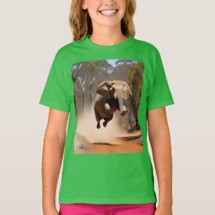 T-shirt "Jumping Joy : Le saut des éléphants Animés"