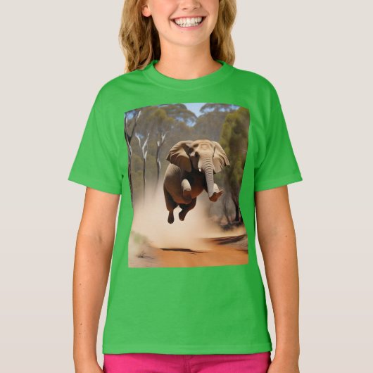 T-shirt "Jumping Joy : Le saut des éléphants Animés" (Devant)