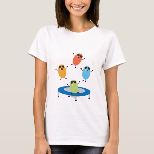 T-shirt Jumping mignon Haricots de bonbons portant des lun (Devant)