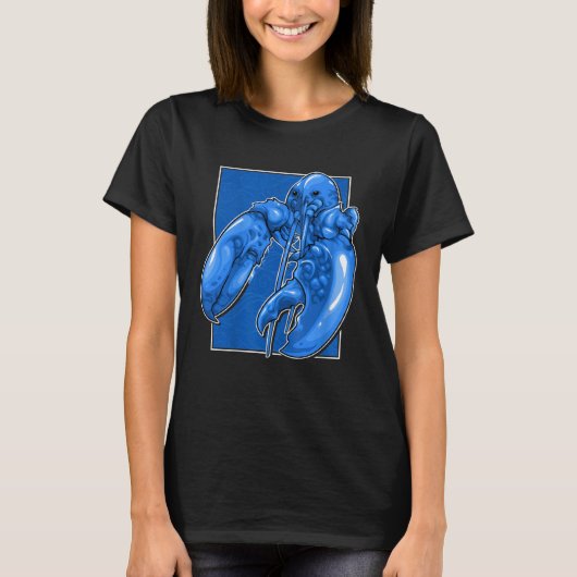 T-shirt Jumpscare Lobster Meme Blue Crustacean (Devant)