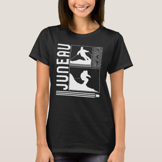T-shirt Juneau Skiing Skier Winter Snowboard Snowboarder (Devant)