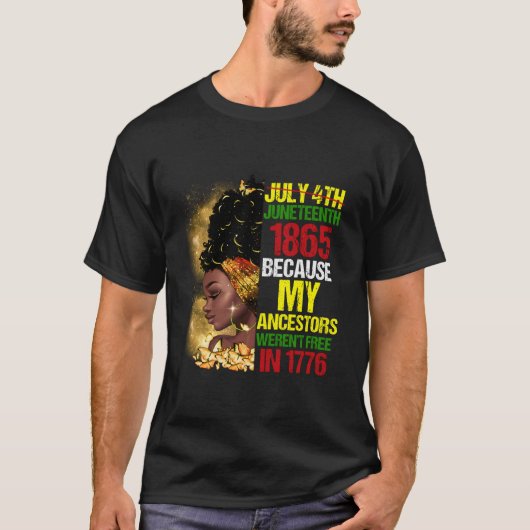 T-shirt Junenth Noir Parce que Mes Ancêtres N'Étaient Pas (Devant)