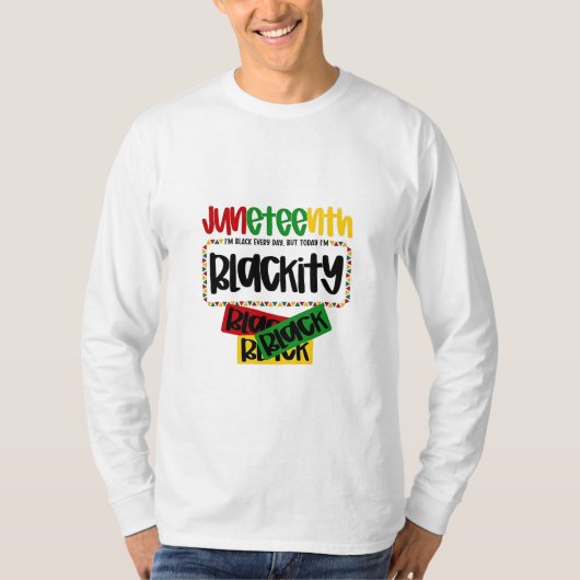 T-shirt JunetDix Blackity Noir Noir Funny (Devant)