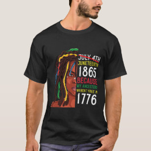 T-shirt Junetdix Day Ancestors Gratuit 1776 Juillet 4 Noir