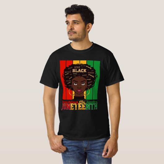 T-shirt JunetDix en souvenir de mes ancêtres fille Melanin (Devant entier)