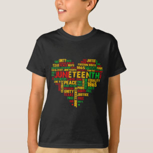 T-shirt Juneteenth 1865 cœur histoire noire liberté