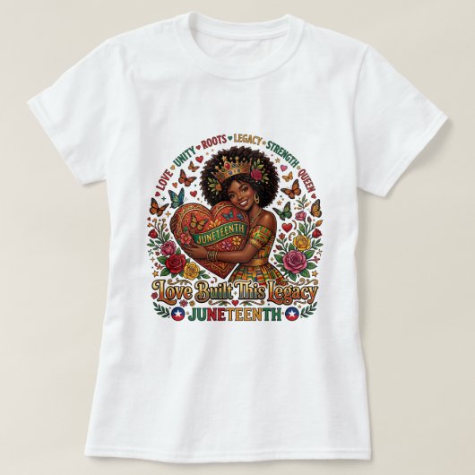 T-shirt Juneteenth « Alimenté par le café et la li (Design devant)