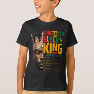 T-shirt Juneteenth Black King Pride African faits nutritio