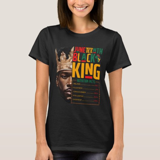 T-shirt Juneteenth Black King Pride Faits nutritionnels af (Devant)