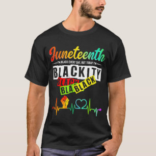 T-shirt Juneteenth blackité rythme cardiaque histoire noir