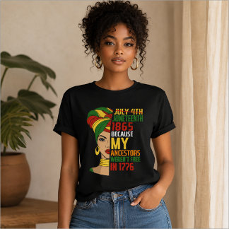 T-shirt Juneteenth célébrant la liberté noire 1865