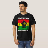 T-shirt Juneteenth Know Your History Fist Chain Design (Devant entier)