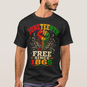 T-shirt Juneteenth libre depuis 1865 Poing levé