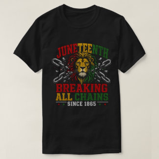 T-shirt Juneteenth Lion Liberté : Briser les Chaînes Depui
