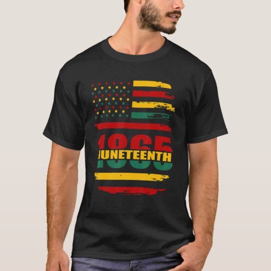 T-shirt Juneteenth Us Flag Free Ish Since (Devant)