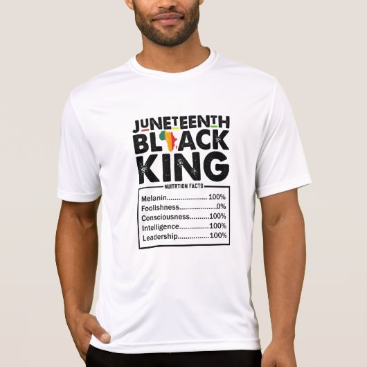 T-shirt Junetten Black King Faits nutritionnels Melanin (Devant)