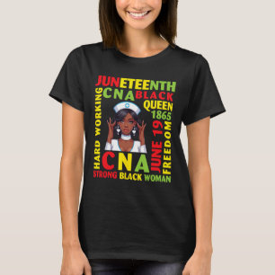 T-shirt Junetten Hard Working Cna Black Queen Strong Bla