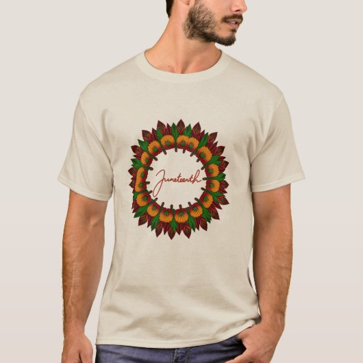T-shirt Junetten mandala floral couleurs d'inspiration afr (Devant)
