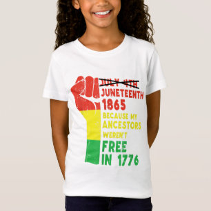 T-Shirt Junetten Mes ancêtres Libres Black African Flag Pr