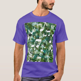 T-shirt Jungle Boogie Vert Aquarelle Note de Musique Silho
