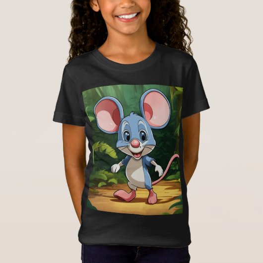 T-Shirt Jungle Journey - Cartoon Souris Bébé Jersey fin T- (Devant)