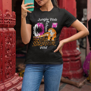 T-shirt Jungle Web échoit les amoureux du tigre sauvage Fe