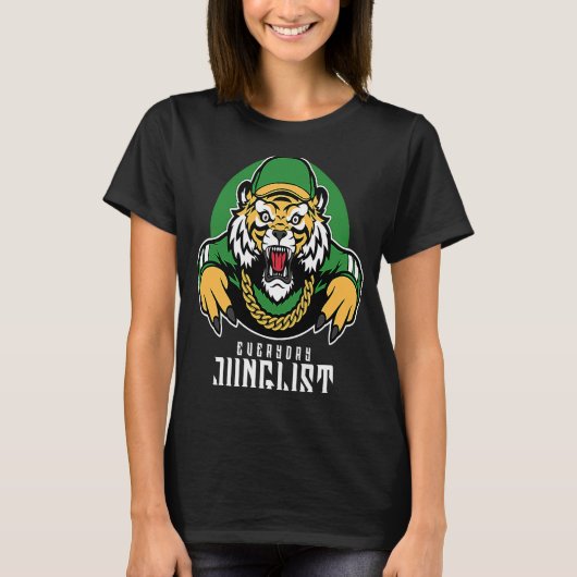 T-shirt Junglist Drum Et Basse EDM DnB Tiger (Devant)